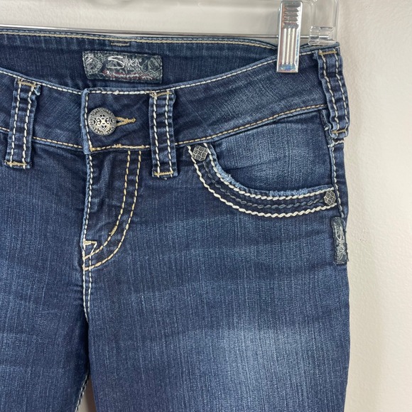 Silver Jeans Co Suki Skinny Dark Wash Mid Rise Denim Jeans W27 L31 L9113SSR409 - Picture 5 of 16